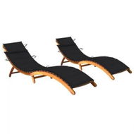 Detailed information about the product Sun Loungers 2 pcs with Cushions Solid Wood Acacia