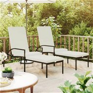 Detailed information about the product Sun Loungers 2 Pcs With Footrest PE Rattan Brown