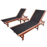 Detailed information about the product Sun Loungers 2 pcs with Table Solid Acacia Wood and Textilene