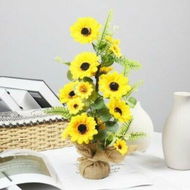 Detailed information about the product Sunflower Artificial Silk Flowers Tree Decoration