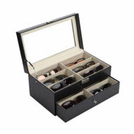 Detailed information about the product Sunglasses Organizer For Women MenMultiple Eyeglasses Eyewear Display CaseLeather Multi Sunglasses Jewelry Collection Holder With DrawerSunglass Glasses Storage Box With 12 Compartments