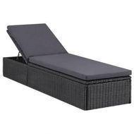 Detailed information about the product Sunlounger Poly Rattan Black And Dark Grey