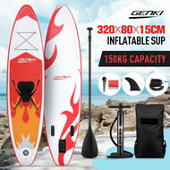 Detailed information about the product SUP Kayak Inflatable Stand Up Paddle Surfing Board Blow Foam Surfboard GENKI 2 In 1 With Seat Red