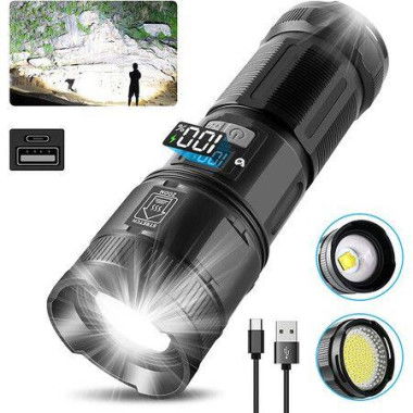 Super Bright Led Tactical Flashlights With COB Work Light High Powered Flashlight Powerful Handheld Flashlights For Emergencies Camping Hiking