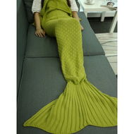 Detailed information about the product Super Soft Plaid Knitted Sleeping Bag Mermaid Tail Blanket