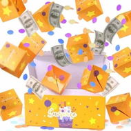 Detailed information about the product Surprise Gift Box Happy Birthday Explosion Money Confetti Cash Celebration Present Pop Women Men Kids Fun