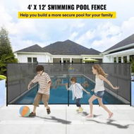 Detailed information about the product Swimming Pool Fence, 4*12FT Pool Safety Fence for Inground Pools, Removable Pool Fence DIY by Life Saver Fencing Section Kit, Outdoor Mesh Pool Fence for Child Safety, Easy Installation, Black