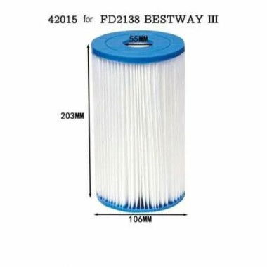 Swimming Pool Filter Pump Replacement Cartridge Type III 42015 for Bestway FD2138 (2 Pack)