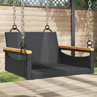 Detailed information about the product Swing Bench Black 63x62x40 cm Poly Rattan