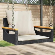 Detailed information about the product Swing Bench with Cushions Black 63x62x40 cm Poly Rattan