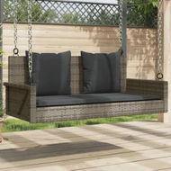 Detailed information about the product Swing Bench with Cushions Grey 119x56x48 cm Poly Rattan
