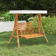 Detailed information about the product Swing Frame With Cream Roof Solid Bent Wood With Teak Finish