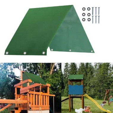 Swing Set Replacement Tarp Playground Roof Canopy Outdoor Replacement Sunshade Cover Backyard Playset Canopy Color Green