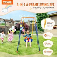 Detailed information about the product Swing Sets for Backyard 3 in 1 Toddler Swing Set with 4 Sandbags Foldable