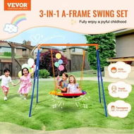 Detailed information about the product Swing Sets for Backyard 40in Saucer Swing Seat A-Frame Metal Stand 440lbs