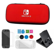 Detailed information about the product Switch2 Case Set Crystal Shell Protector Stand Tempered Glass Flim Accessories easy Installation Anti-Scratch Touch Sensitive Christmas Gift COL Red