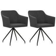 Detailed information about the product Swivel Dining Chairs 2 Pcs Dark Grey Fabric