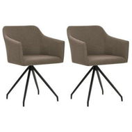 Detailed information about the product Swivel Dining Chairs 2 Pcs Taupe Fabric