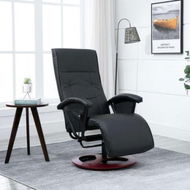 Detailed information about the product Swivel TV Armchair Black Faux Leather