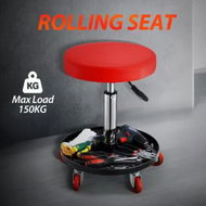 Detailed information about the product Swivel Work Stool Chair with Wheels Mechanic Tool Tray Height Adjustable Pneumatic Roller Seat for Car Repair Shop Salon Barber Bar Drafting Spa