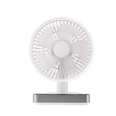 Table Desk Fan Small Oscillating Fan 180° Rotated 5000mAh Rechargeable Battery Powered For Home Office Bedroom (White)