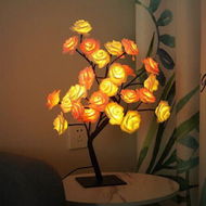 Detailed information about the product Table Flower Tree Rose Lamp Fairy Bonsai Tree Desk Light For Women (white).