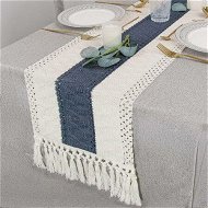 Detailed information about the product Table Runner for Home Decor 108 Inches Long Farmhouse Rustic Table Runner Cream & Blue Macrame Table Runner with Tassels for Boho Dining Bedroom Decor Rustic Bridal Shower (12x108 Inches)