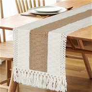 Detailed information about the product Table Runner for Home Decor 108 Inches Long Farmhouse Rustic Table Runner Cream & Brown Macrame Table Runner with Tassels for Boho Dining Bedroom Decor Rustic Bridal Shower (12x108 Inches)