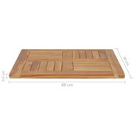 Detailed information about the product Table Top Solid Teak Wood 60x60x2.5 cm