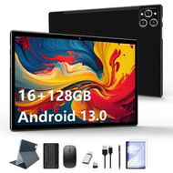 Detailed information about the product Tablet Android 13 10.1 Inch 128GB ROM 16GB RAM 8+8 Virtual Keyboard Octa Core 13MP Camera 1TB Expandable FHD WiFi Black