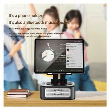 Tablet Stand Bluetooth Speaker Three-in-one Wireless Anti-Slip Base Adjustable 5.0 Speaker 360 Degree Rotation