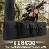 Detailed information about the product Tactical Dual Rifle Bag Long Gun Shotgun Case Carry Backpack for Military Range Hunting Shooting Gear Carbine Pistol Firearm Store Transport 118cm 46inch