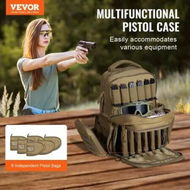 Detailed information about the product Tactical Range Backpack for 6 Pistols Gun Backpack Brown