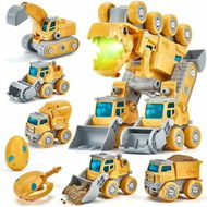 Detailed information about the product Take Apart Dinosaur Kids Toys, Construction Vehicles 5 in 1 Transform into Dinosaur Robot STEM Building Toy for 5 6 7 8 Year Old Boys