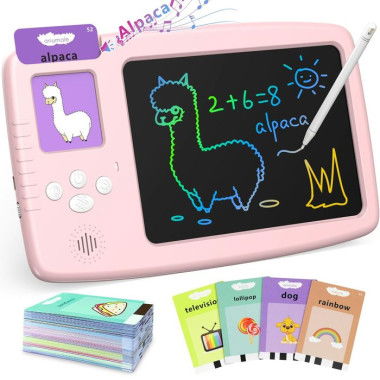 Talking Flash Cards With LCD Writing Tablet 224 Sight Words Montessori Educational Toys For Kids Age 3+ (Yellow)