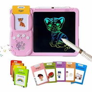 Detailed information about the product Talking Flash Cards With Writing Tablet,LCD Writing Tablet 510 Sight Words Doodle Drawing Tablet,Learn Educational Toy Color Pink
