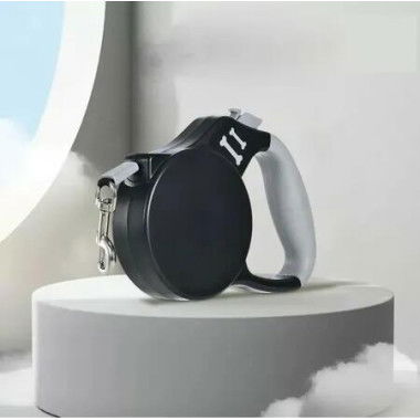 Tangle-Free Retractable Dog Lead f,3m Strong Nylon Tape,One-Handed Brake,Pause,Lock(Black)