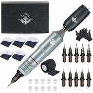 Detailed information about the product Tattoo Machine Kit Professional Wireless Tattoo Pen Kit Detachable RC Tattoo Power Supply,Tattoo Motor Unit Color Silver
