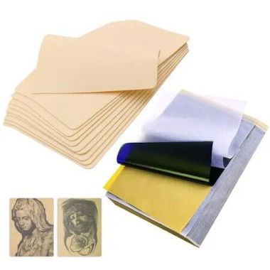 Tattoo Practice Skins with Transfer Paper,35Pcs Tattoo Fake Skin and Stencil Paper Kit Includes 25Pcs Tattoo Paper and 10Pcs Double Sided Tattoo Skin Practice