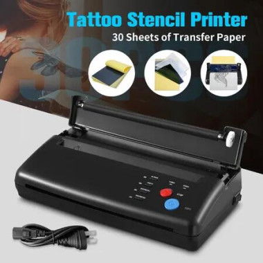 Tattoo Stencil Printer Maker Thermal Transfer Drawing Copier Tattooing Body Art Machine Portable DIY Project Supplies with 30 A4 Paper for Artist Shop