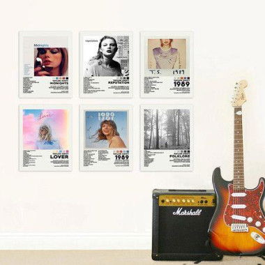 Taylor Music Album Poster 1989ï¼ŒFolkloreï¼ŒLoverï¼ŒRedï¼ŒReputationï¼ŒFearlessï¼ŒEvermoreï¼ŒSpeak Now Swift Poster (No Frame, 30x40cm-15pcs)