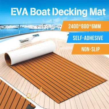 Teak Boat Flooring Marine Carpet EVA Foam Decking Sheet Matting Non Slip Covering Yacht Pad Self Adhesive 240x80cm