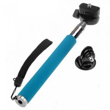 Telescopic Handheld Monopod With Tripod Mount Adapter For Sport Camera GoPro HD Hero 1 2 3 Blue