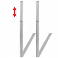 Detailed information about the product Telescopic Table Legs 2 Pcs Brushed Nickel 710 Mm-1100 Mm