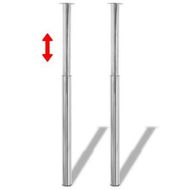 Detailed information about the product Telescopic Table Legs 2 Pcs Chrome 710 Mm-1100 Mm