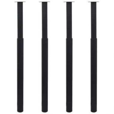 Telescopic Table Legs 4 pcs Black 710 mm-1100 mm