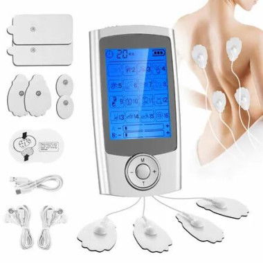 TENS EMS Muscle Stimulator Electric Massager Machine Portable Back Neck Nerve Knee Massage Device Rechargeable Unit 16 Modes