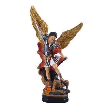 The Great Protector Saint Archangel Michael Defeated The Evil Dragon Religious Collectible Battle Angel Sculpture Christian Figurines (21.5X12.5X6CM).