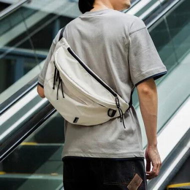 Theft Sling Bag Oxford Cloth Crossbody Bag for Men Anti-theft Shoulder Sling Multifunction Short Trip Messenger Chest Bags Color White