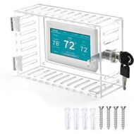 Detailed information about the product Thermostat Lock Box with Key, Universal Acrylic Thermostat Cover with Lock for Wall Thermostats, Restaurants, Wall AC Panel, School, 18 x 12 x 6 cm